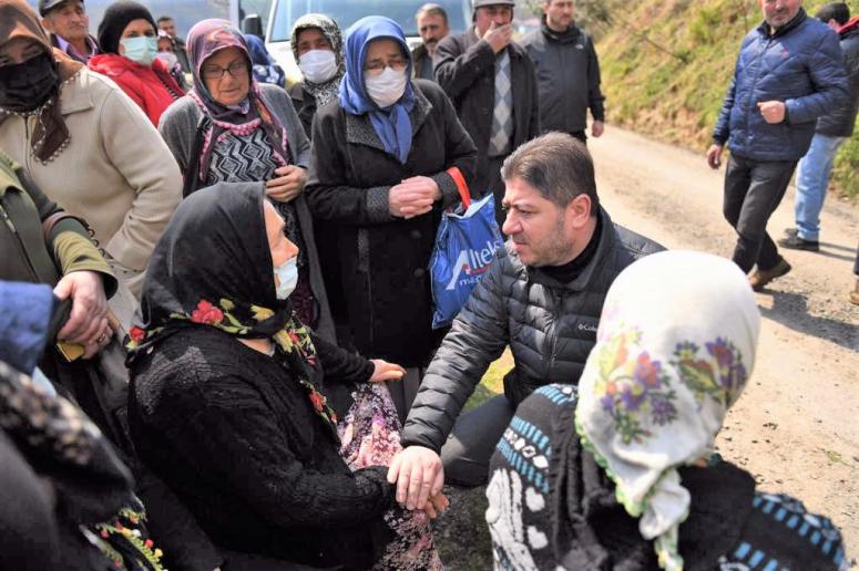 BAŞKAN TÖREN HEYELAN BÖLGESİNDE İNCELEMELERDE BULUNDU