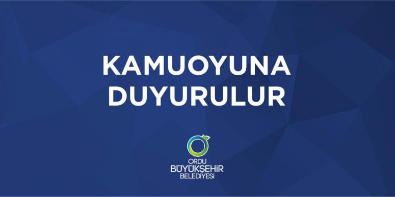 KAMUOYUNA DUYURULUR !