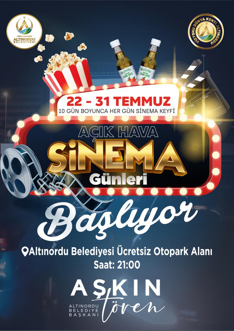 ALTINORDU’NUN MERAKLA BEKLENEN “AÇIK HAVA SİNEMA GÜNLERİ” YENİDEN BAŞLIYOR