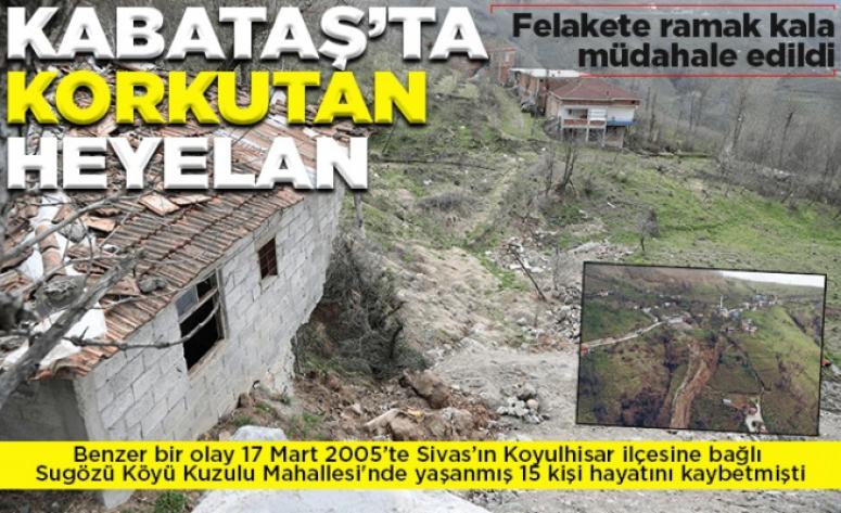 Kabataş'ta korkutan heyelan