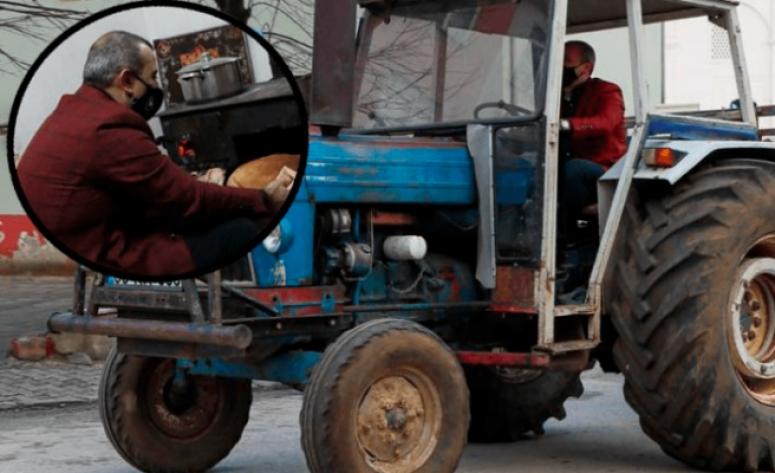 Ordu Valisi traktör kullanıp kuzinede ekmek pişirdi
